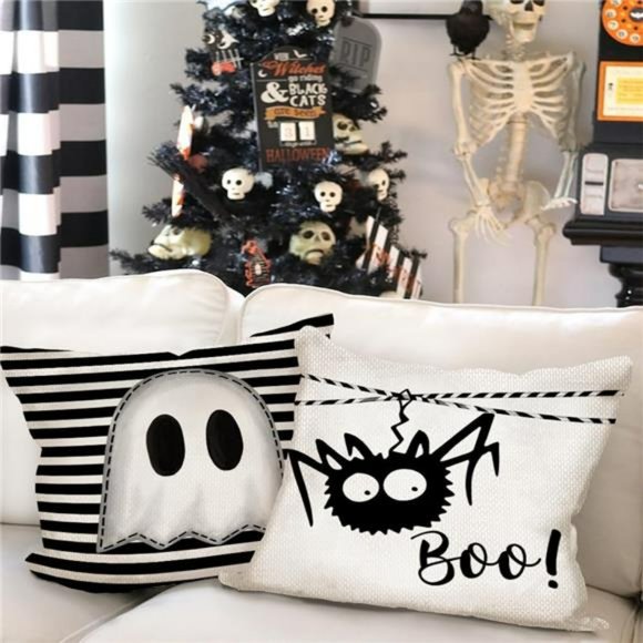 Halloween Pillow Covers 18 x 18 Inch Set of 4, Throw Pillowcases - Picture 6 of 6